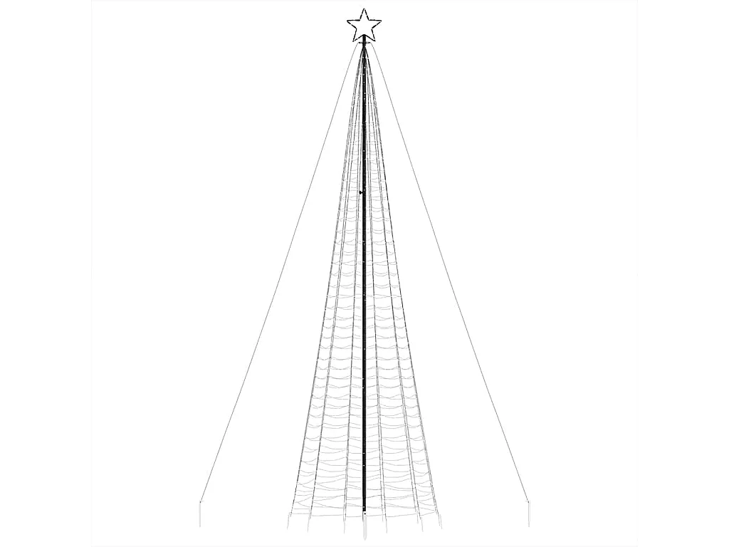 Sapin de Noël à LED avec piquets 1534 LED colorées 500 cm