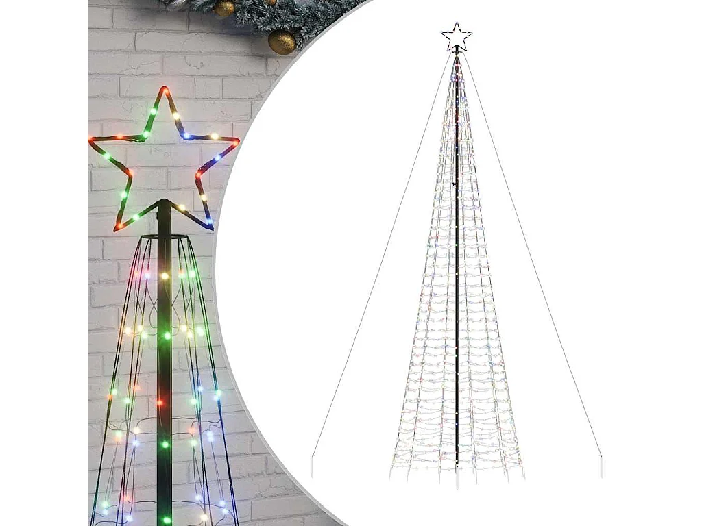 LED kerstboom met palen 1534 gekleurde LED's 500 cm