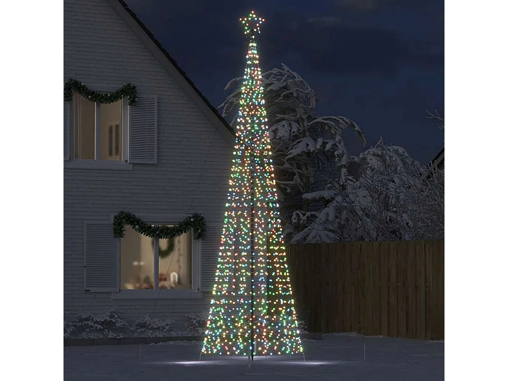 LED kerstboom met palen 1534 gekleurde LED's 500 cm