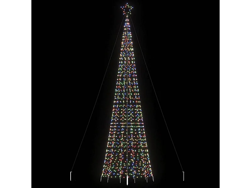 LED kerstboom met palen 1534 gekleurde LED's 500 cm