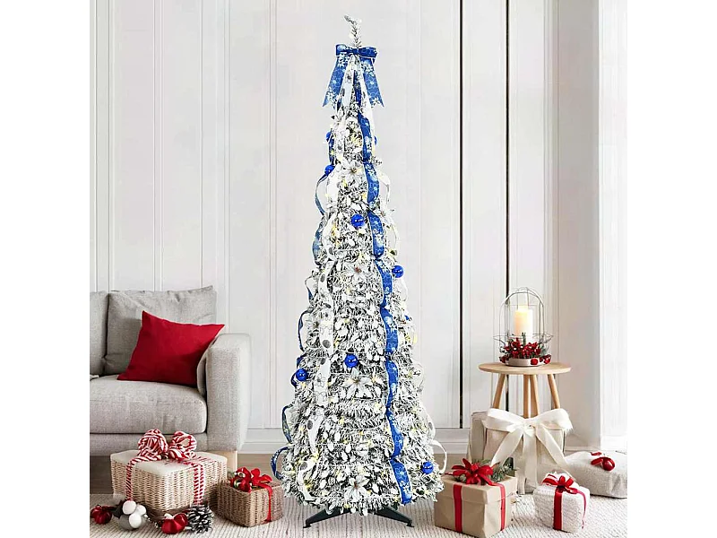 Albero di Natale artificiale con 200 LED Verde 210 cm PVC