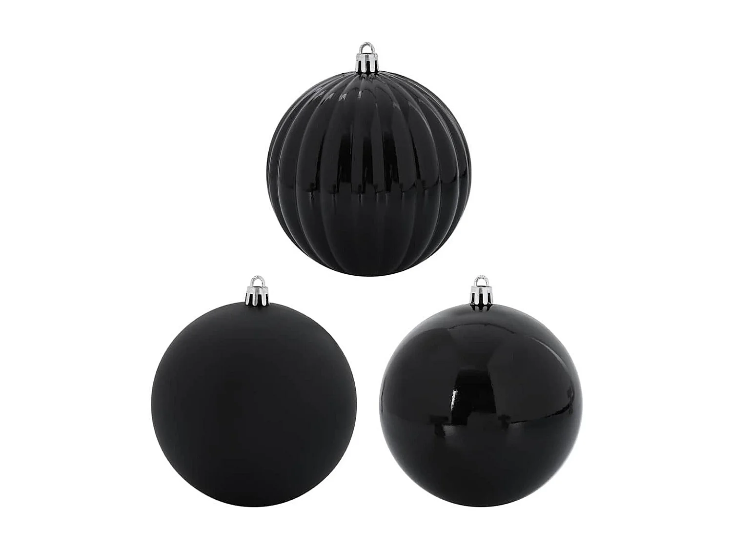 Ensemble de Boules de Noël 3 pcs Noir