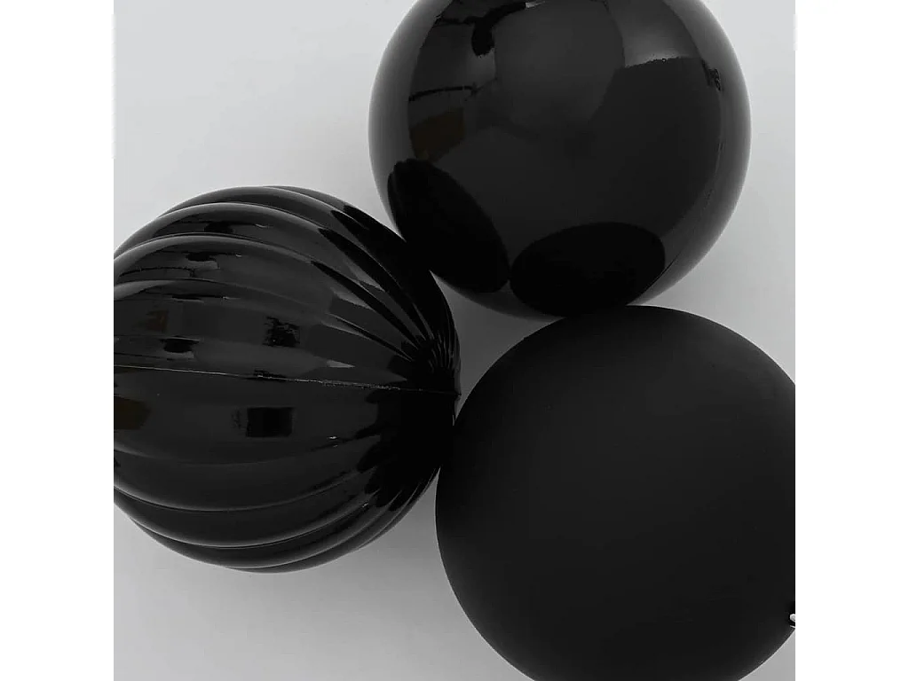 Ensemble de Boules de Noël 3 pcs Noir