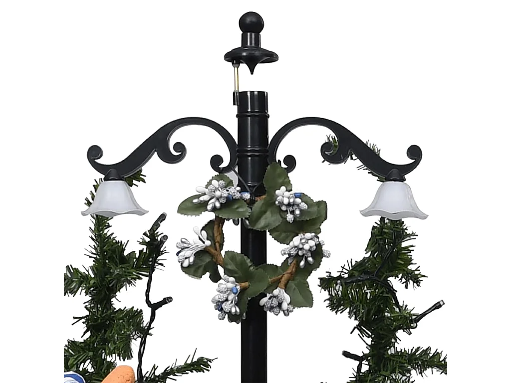 Albero di Natale innevato con base a ombrello blu 75 cm in PVC