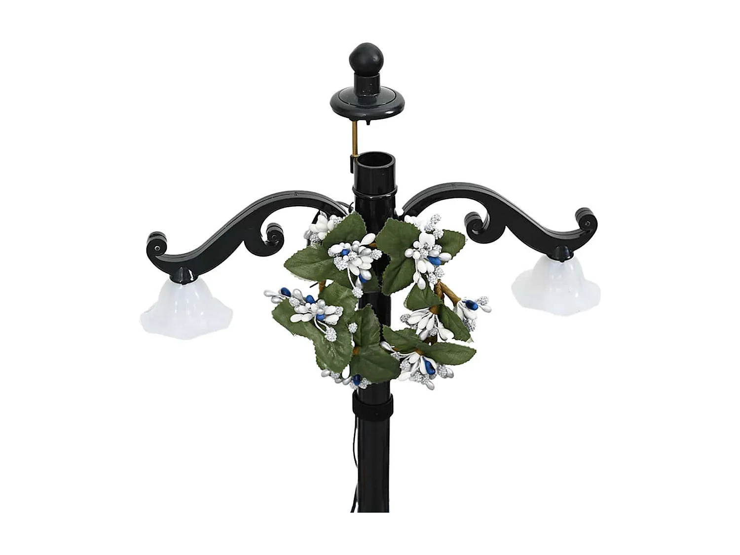 Besneeuwde kerstboom met parasolvoet blauw 75cm PVC