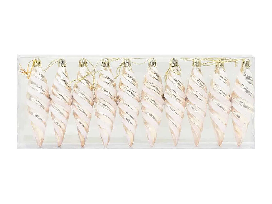 Boule en forme de spirale de Noël 40 pcs Champagne