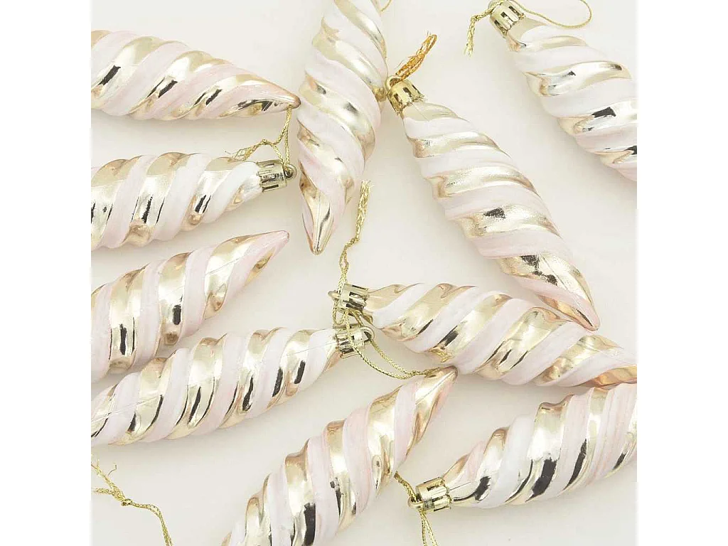 Boule en forme de spirale de Noël 40 pcs Champagne