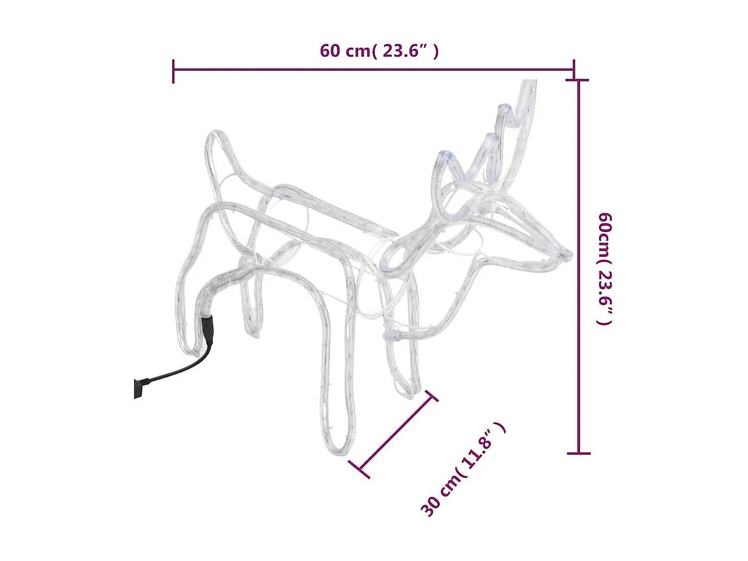 Kerstrendier Warm Wit 60x30x60 cm