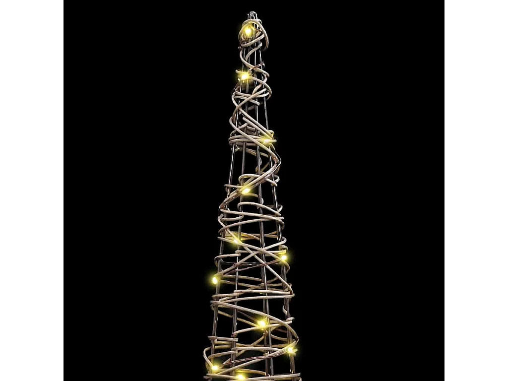 Albero di Natale 3 pezzi Bianco caldo 20 x 20 x 80 cm Rattan