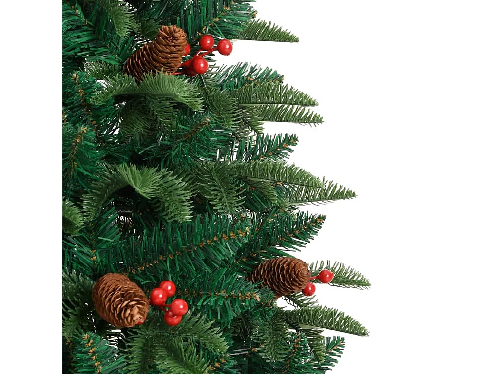 Albero di Natale artificiale con pigne e bacche 150 cm