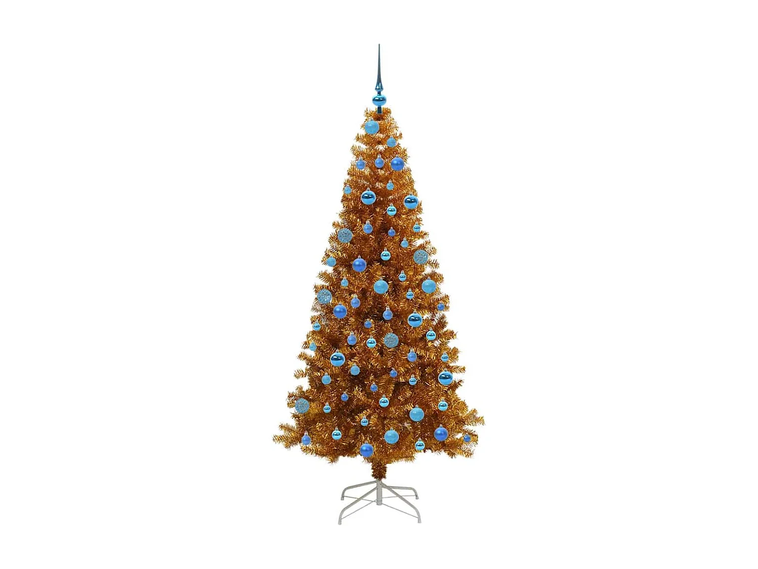 Sapin de Noël avec 300 LED avec support Doré 180 cm PET