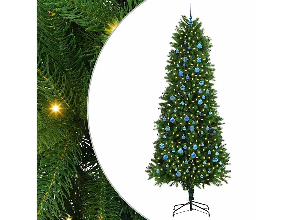 Sapin de Noël avec 300 LED avec support Vert 240 cm PE