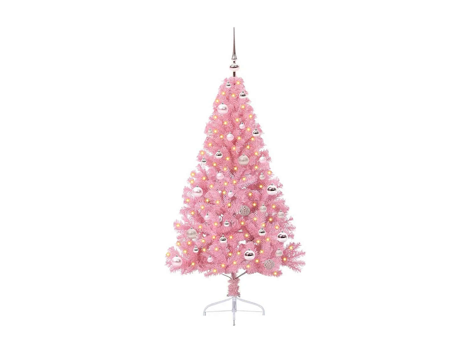 Sapin de Noël artificiel pré-éclairé Rose 150 cm PVC