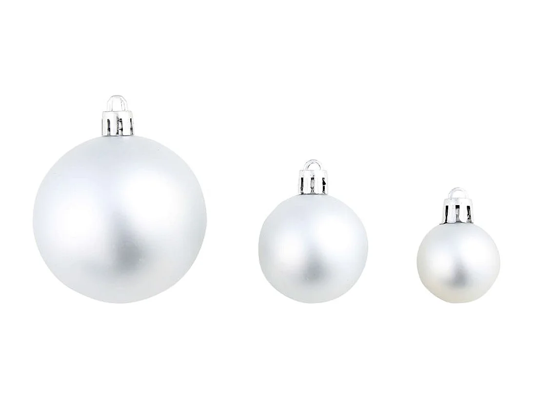 Kerstballenset 100 stuks 3/4/6 cm Zilver