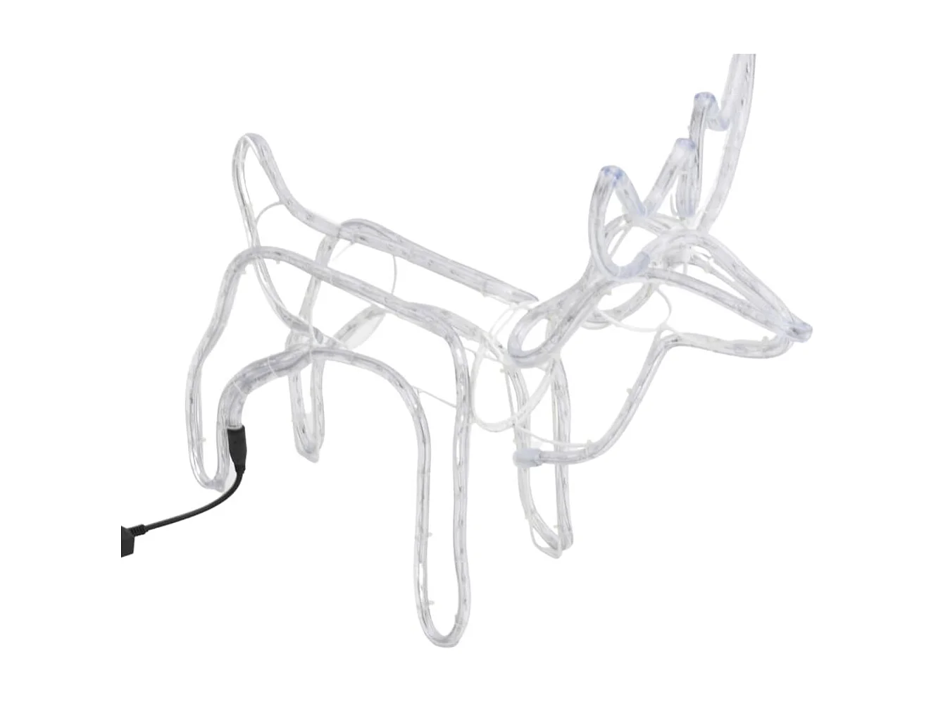 Rennes de Noël 3 pcs Blanc chaud 60x30x60 cm