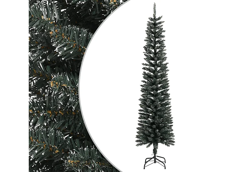 Slanke kunstkerstboom met standaard groen 240cm PVC