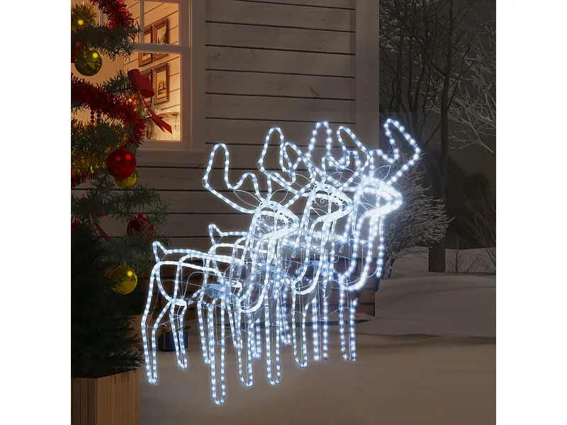 Rennes de Noël avec têtes mobiles 3 pcs Blanc froid 76x42x87 cm