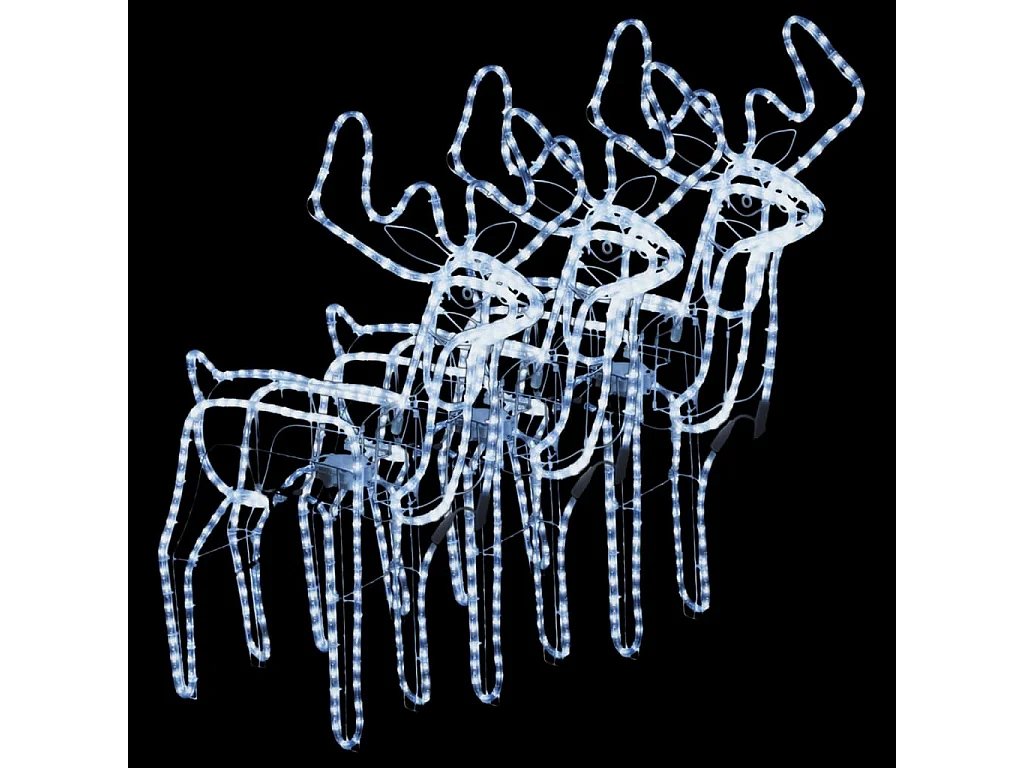 Rennes de Noël avec têtes mobiles 3 pcs Blanc froid 76x42x87 cm
