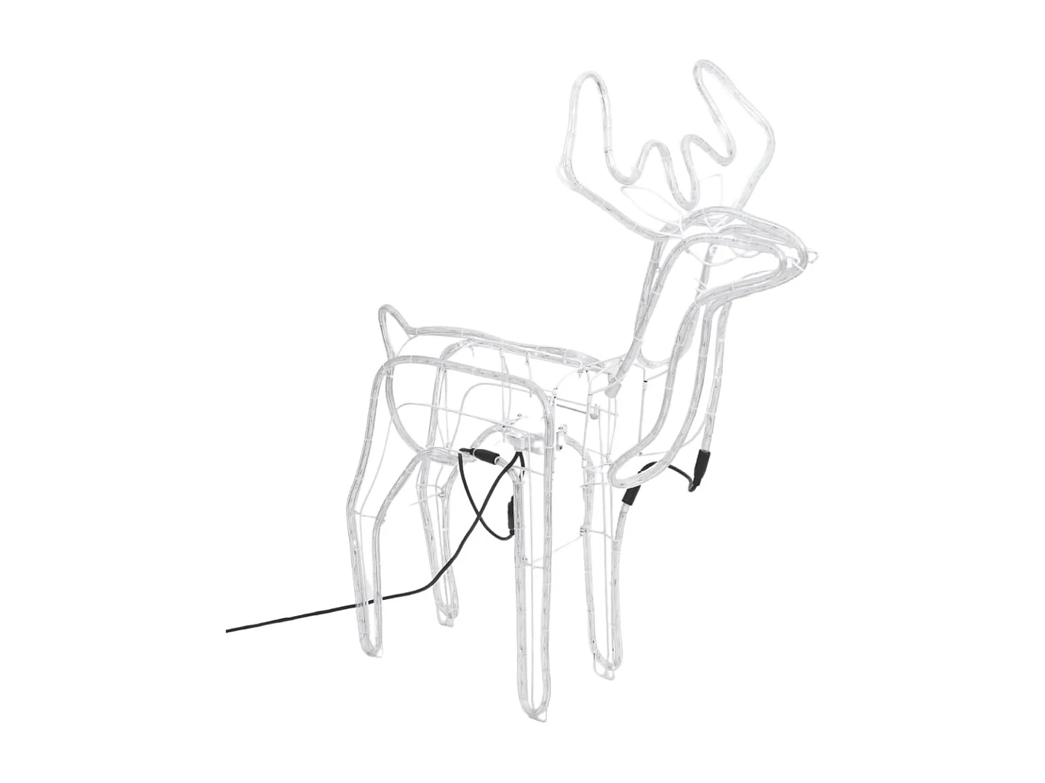 Rennes de Noël avec têtes mobiles 3 pcs Blanc froid 76x42x87 cm