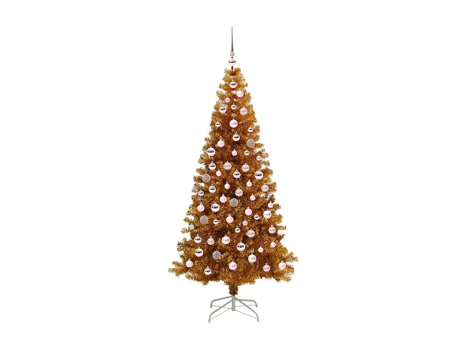 Albero di Natale con 300 LED con supporto Oro 180 cm PET