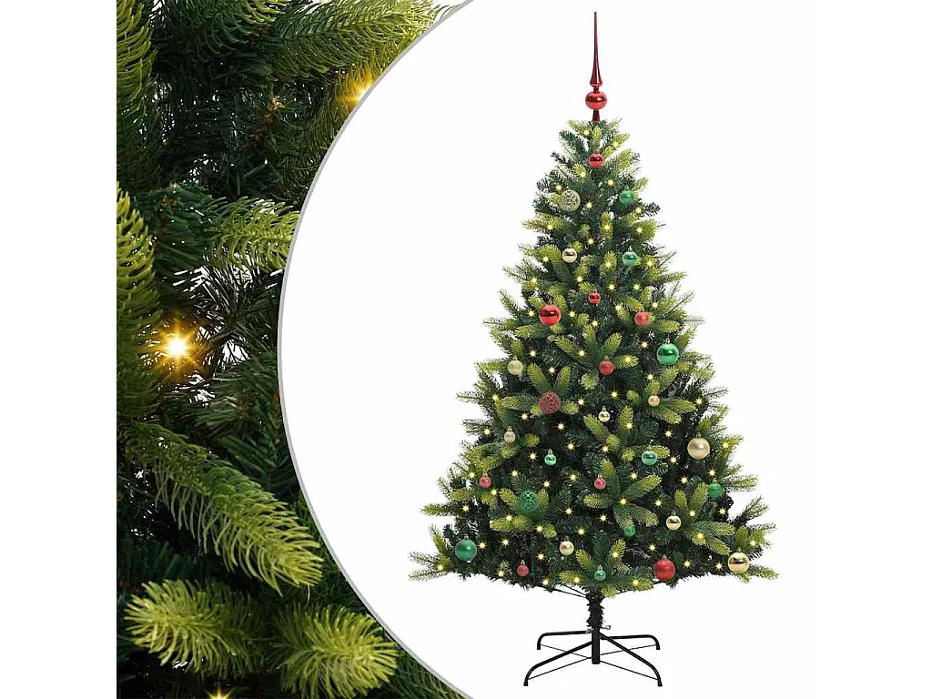 Arbre de Noël artificiel à charnières 150 LED Vert 150 cm