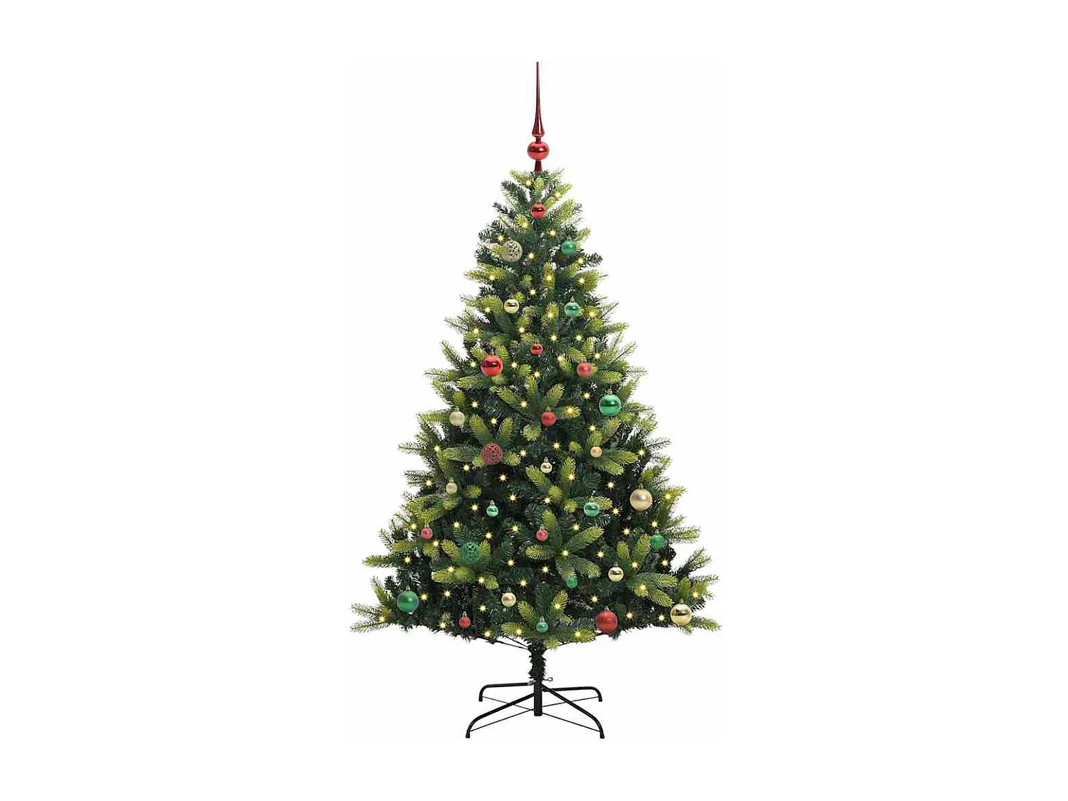 Albero di Natale artificiale incernierato 150 LED verde 150 cm