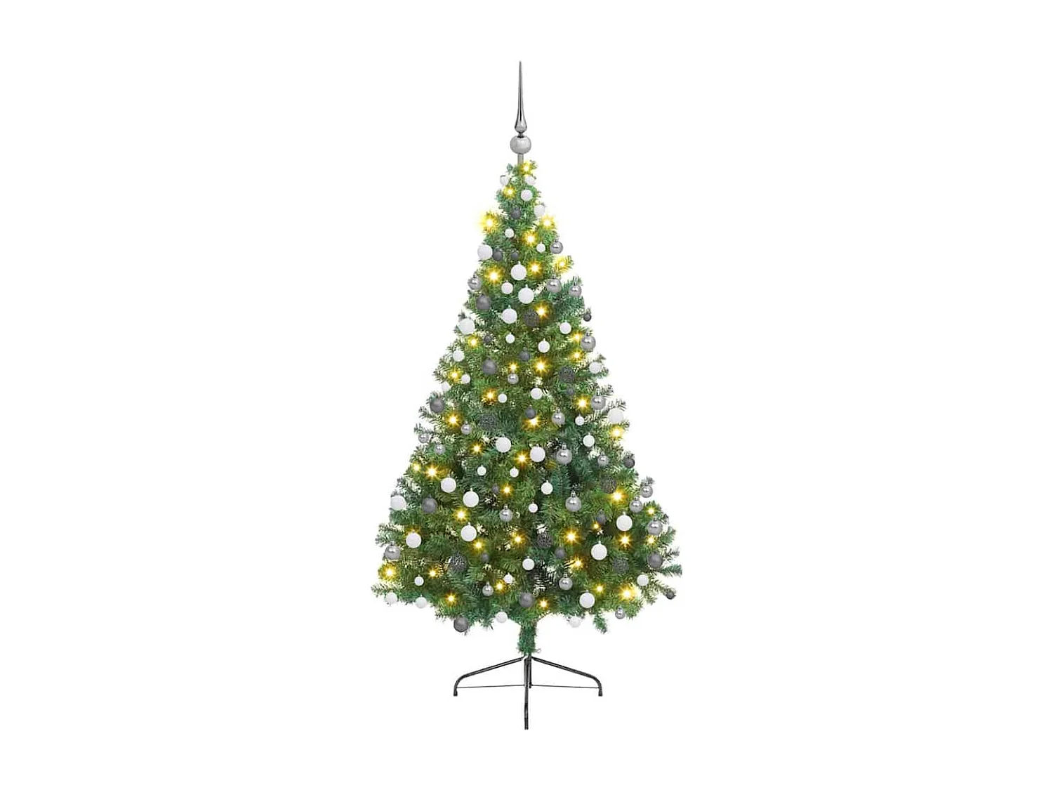 Sapin de Noël artificiel pré-éclairé Vert 210 cm PVC