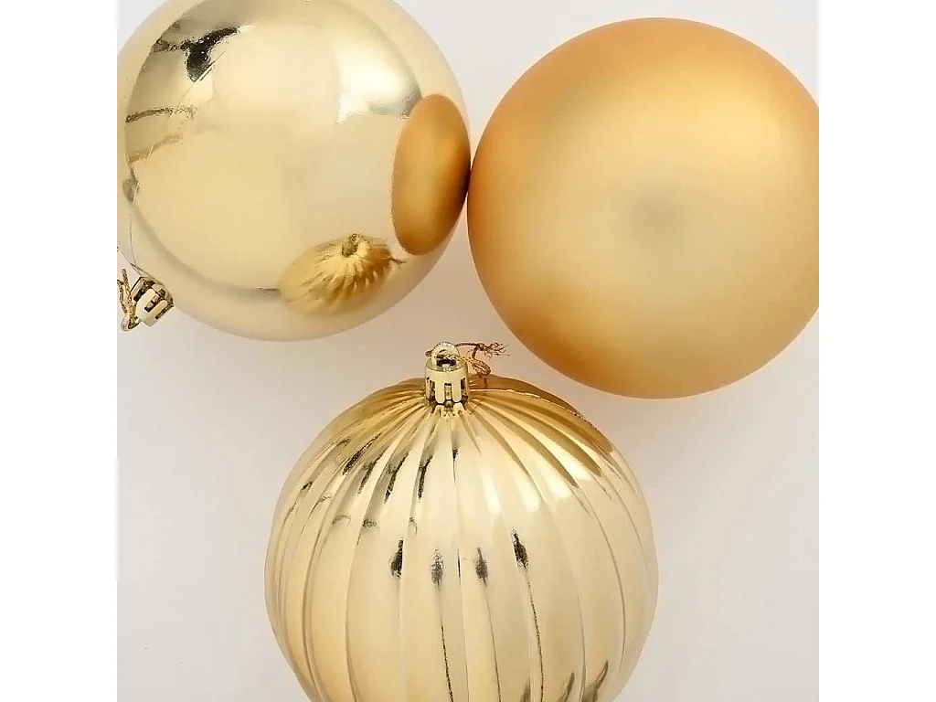 Ensemble de Boules de Noël 15 pcs Doré