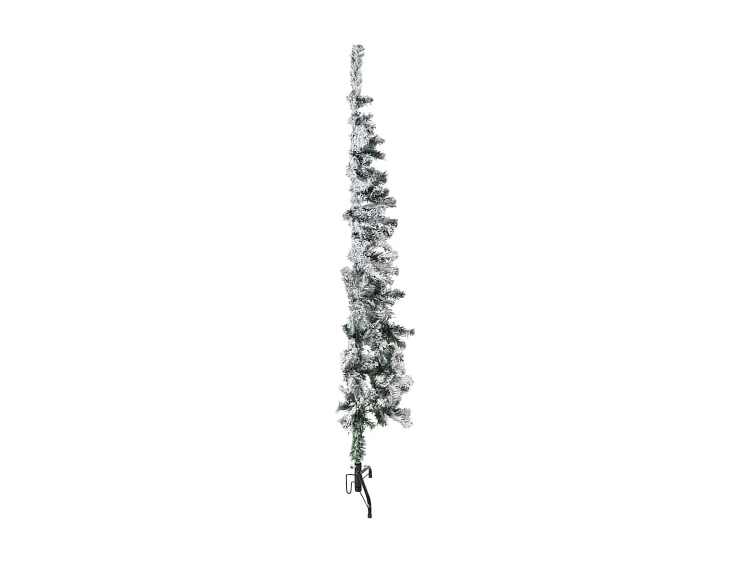 Mezzo albero di Natale artificiale sottile con neve fioccata 150 cm
