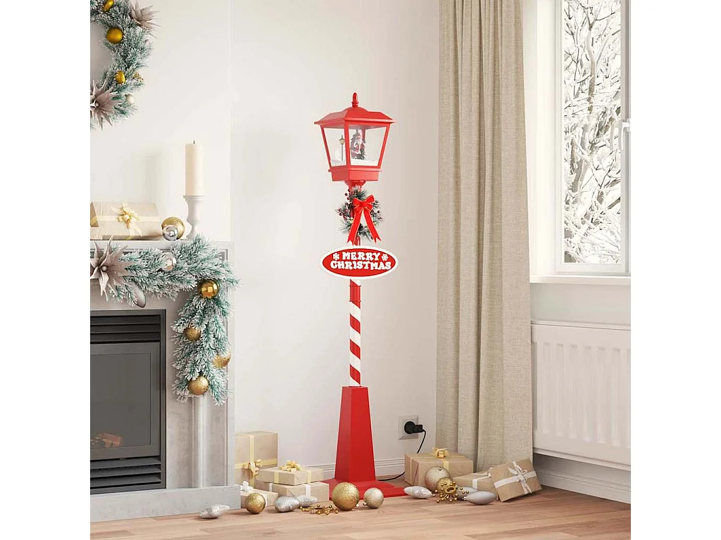 Lampe de rue de Noël avec lanterne Rouge 40,5x40,5x180cm