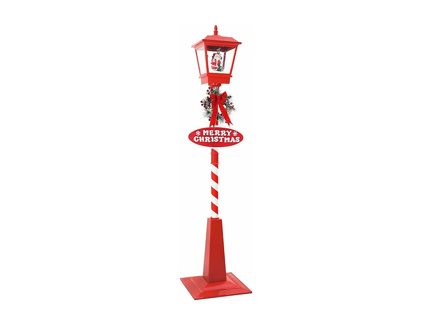 Lampe de rue de Noël avec lanterne Rouge 40,5x40,5x180cm