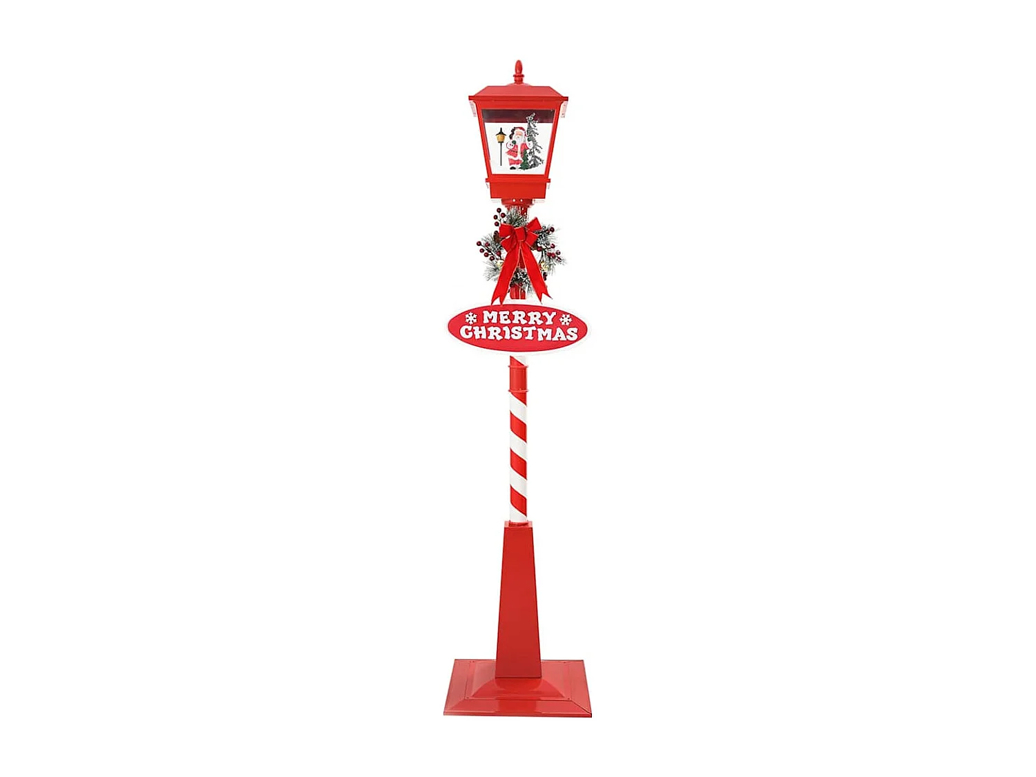 Lampe de rue de Noël avec lanterne Rouge 40,5x40,5x180cm