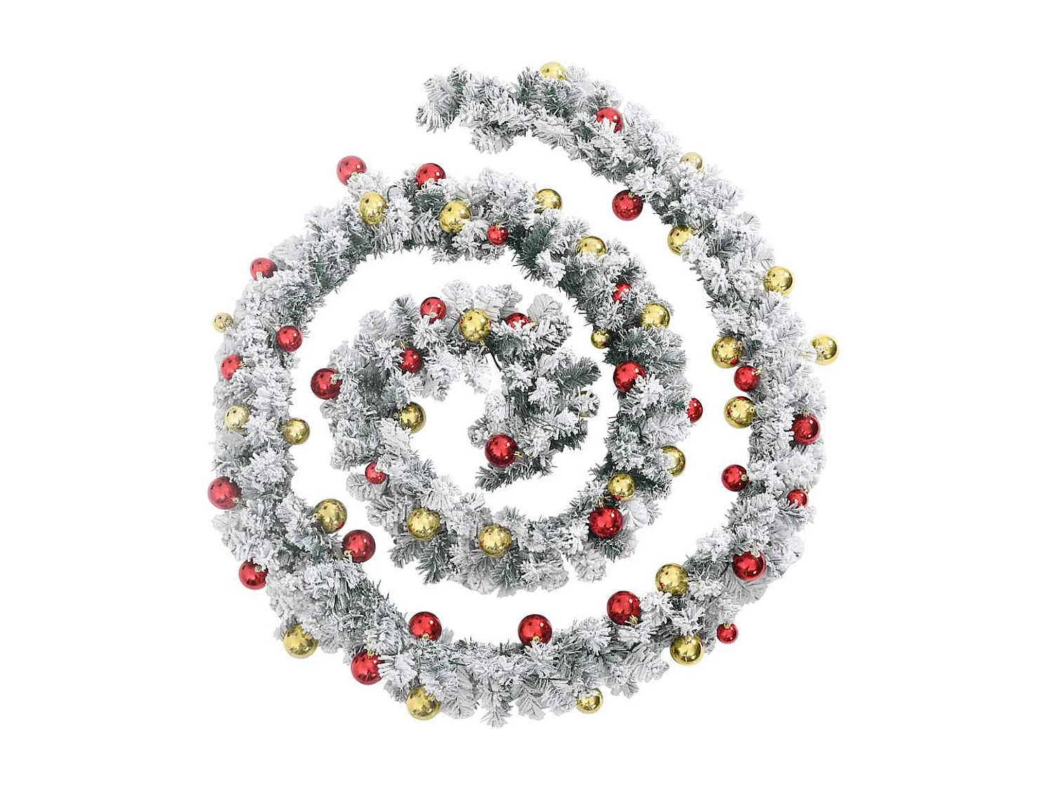 Guirlande de Noël avec boules et lumières LED vert 5 m PVC