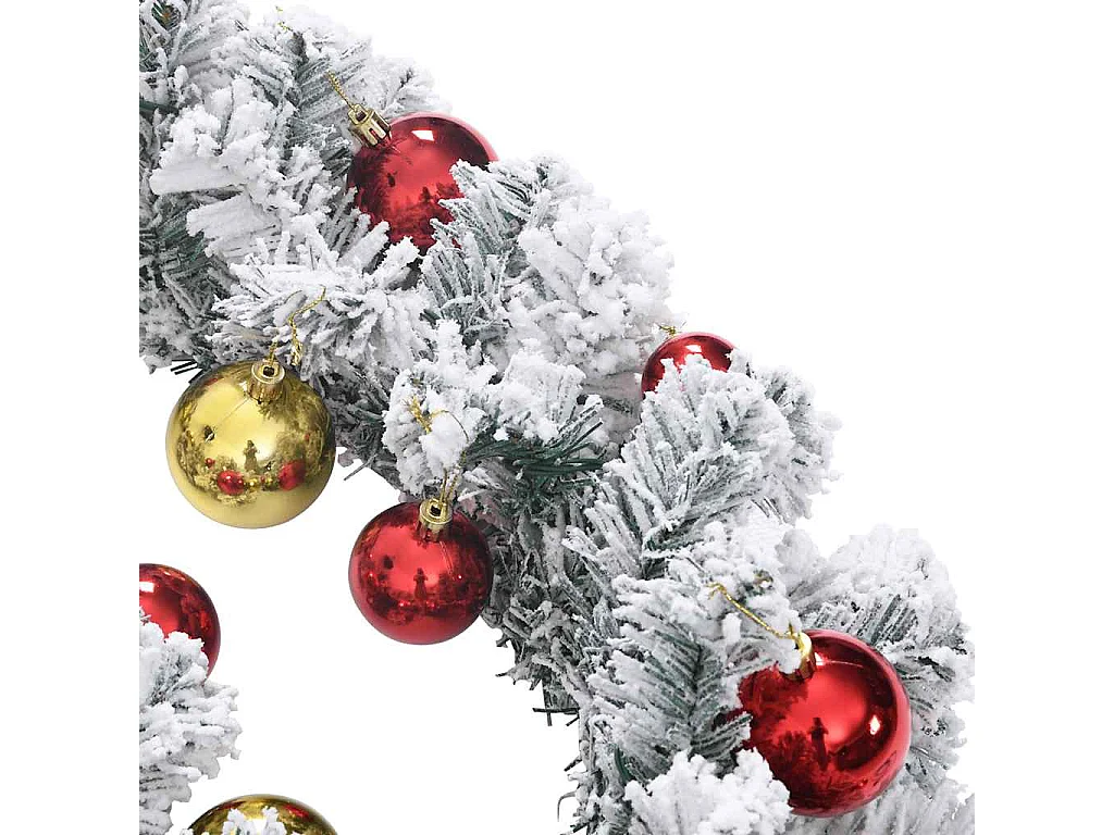 Guirlande de Noël avec boules et lumières LED vert 5 m PVC