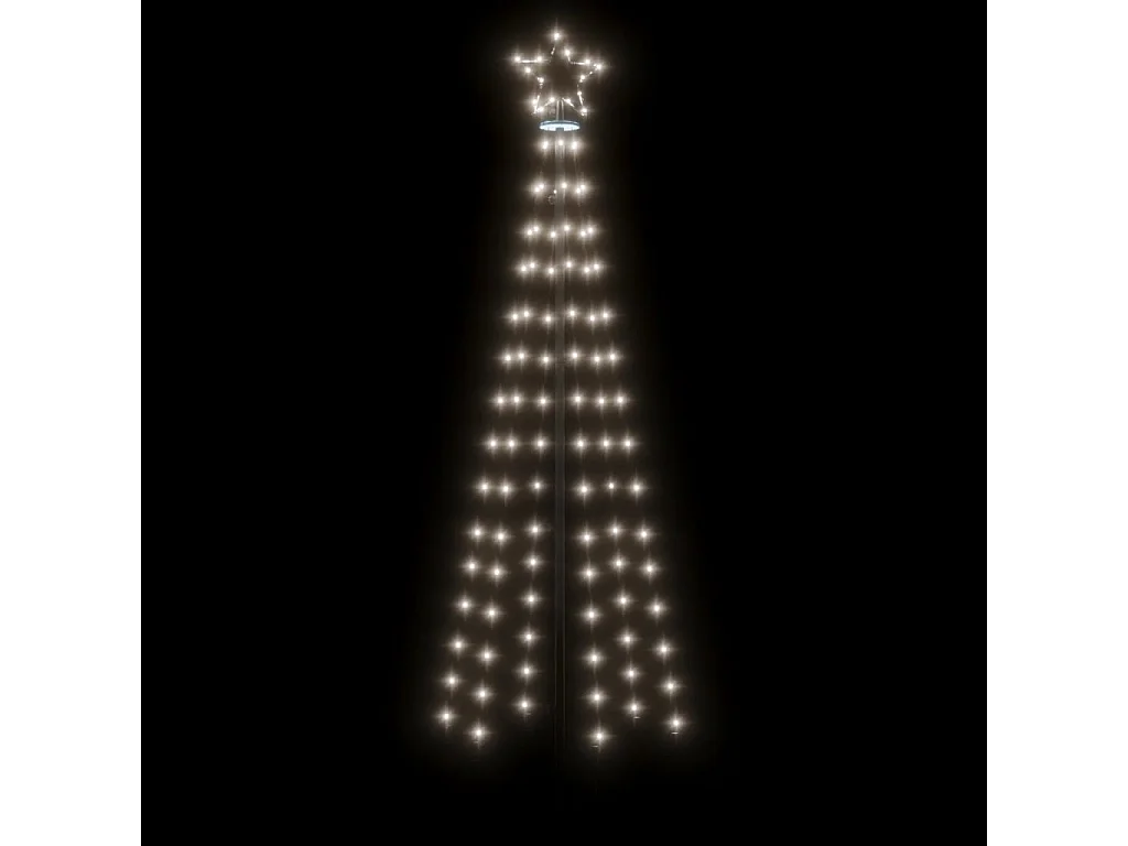 Sapin de Noël avec piquet Blanc froid 108 LED 180 cm