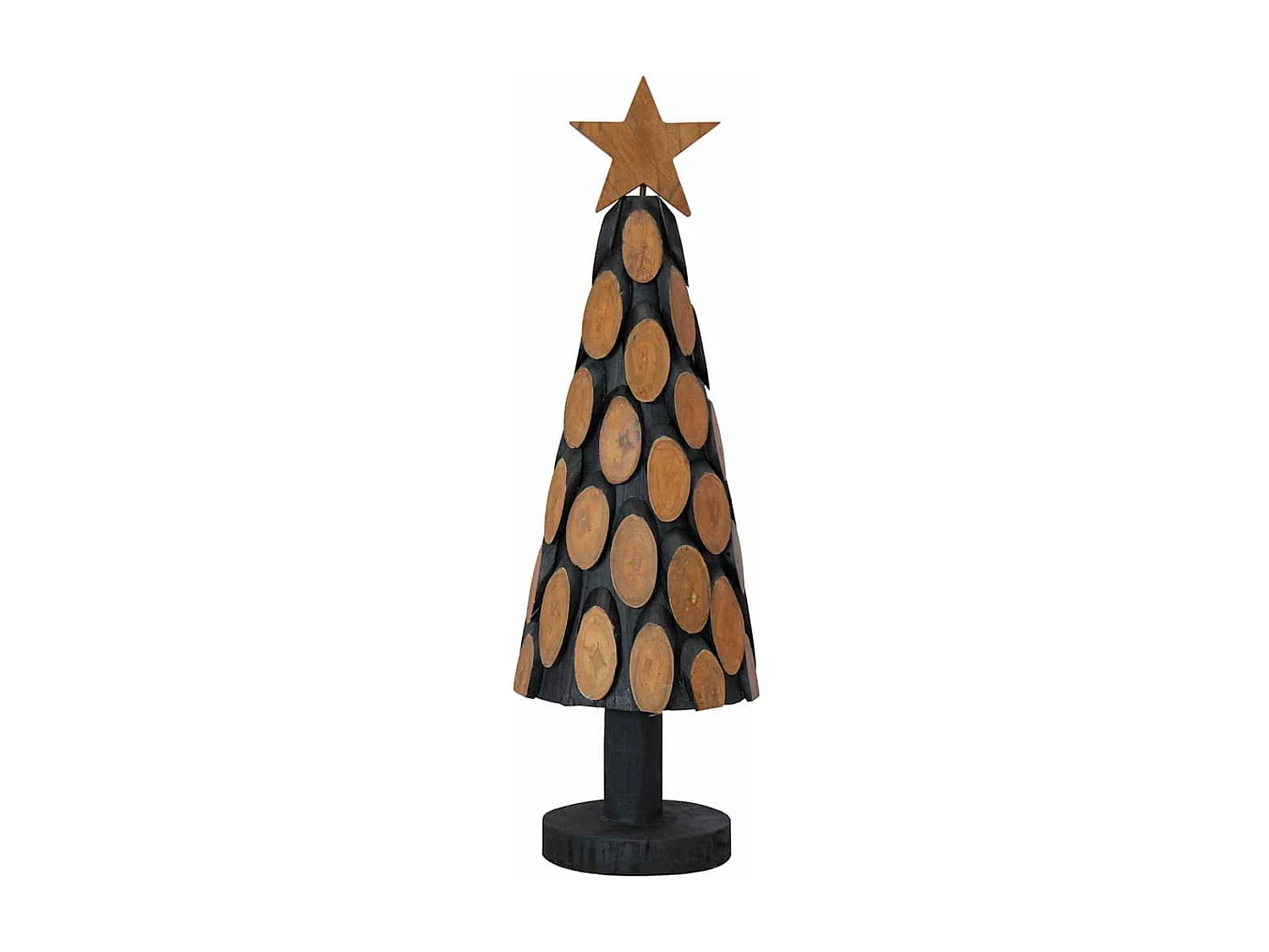 Sapin de Noël avec support Marron 60 cm Bois de teck solide