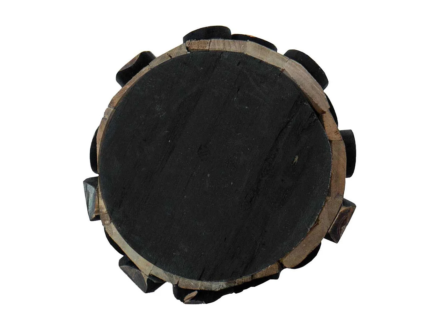 Sapin de Noël avec support Marron 60 cm Bois de teck solide