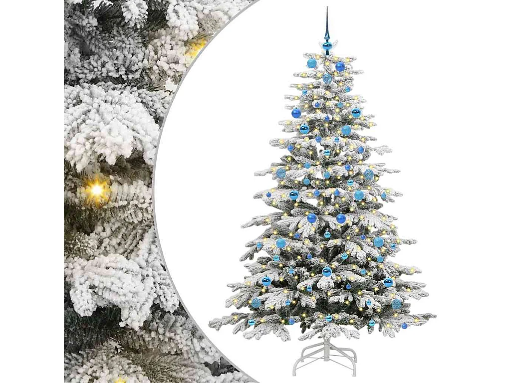 Künstlicher Weihnachtsbaum mit klappbaren Zweigen Weiß 210 cm