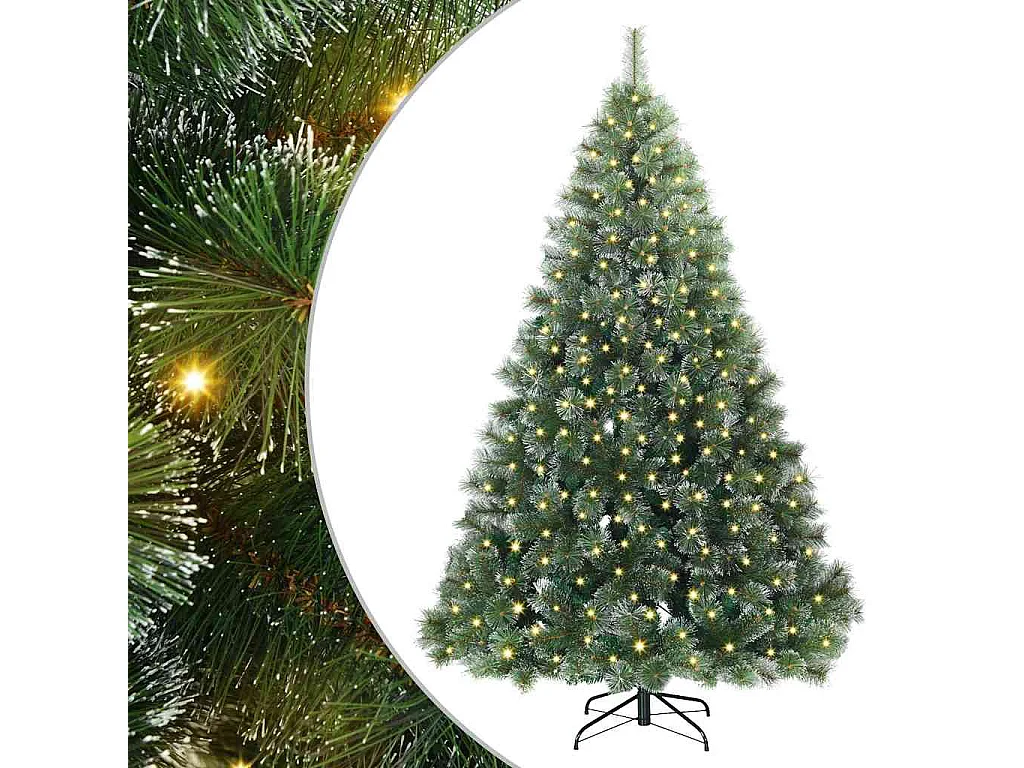 Sapin de Noël artificiel avec 300 LED Vert 180 cm PE et PVC