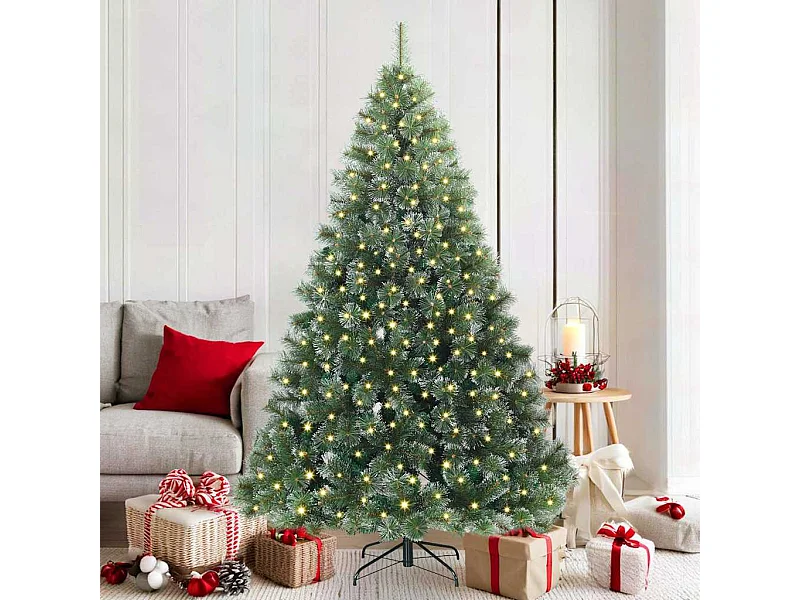 Sapin de Noël artificiel avec 300 LED Vert 180 cm PE et PVC