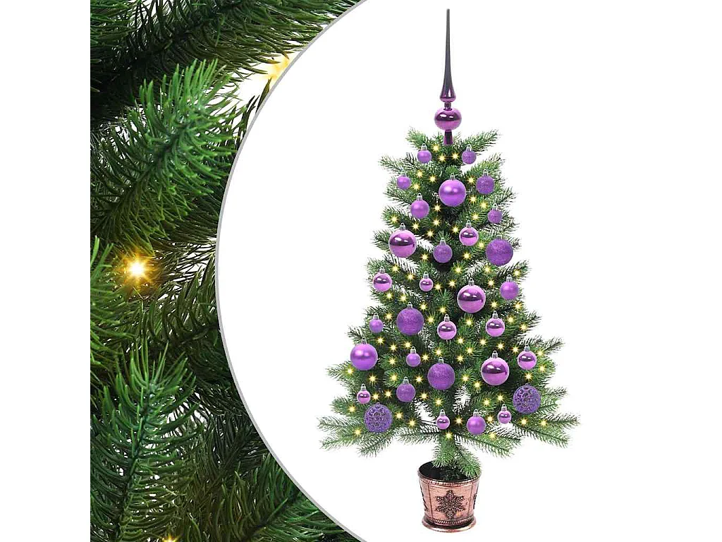 Sapin de Noël avec 150 LED avec support Vert 90 cm PE
