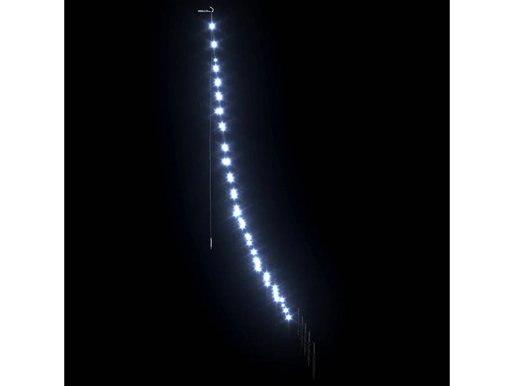 Albero di Natale a LED con picchetti da terra Bianco freddo 180 cm Metallo