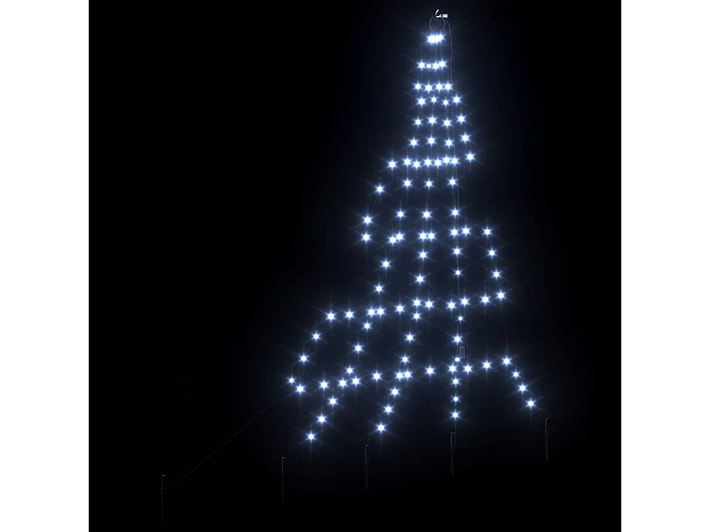 LED kerstboom met grondpennen Koel wit 180 cm Metaal