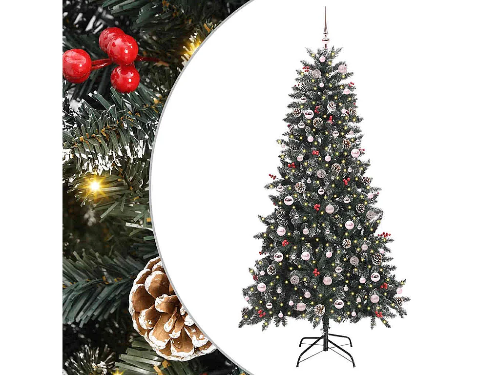 Künstlicher Weihnachtsbaum mit 300 LEDs Grün 114 x 114 x 210 cm