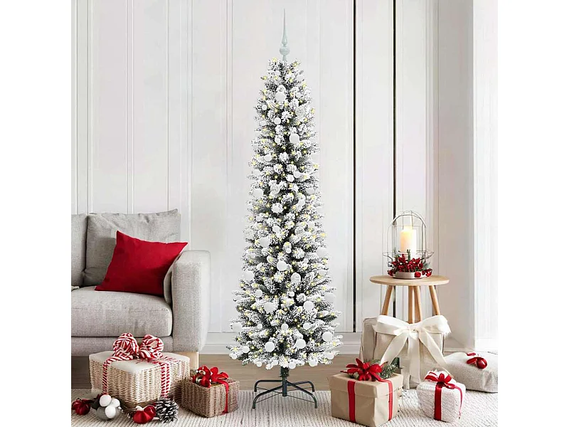 Sapin de Noël artificiel avec 300 LED Vert et blanc 180 cm
