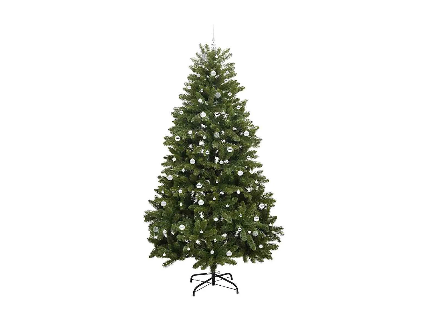 Künstlicher Weihnachtsbaum mit 300 LEDs Grün 300 cm PVC und Metall