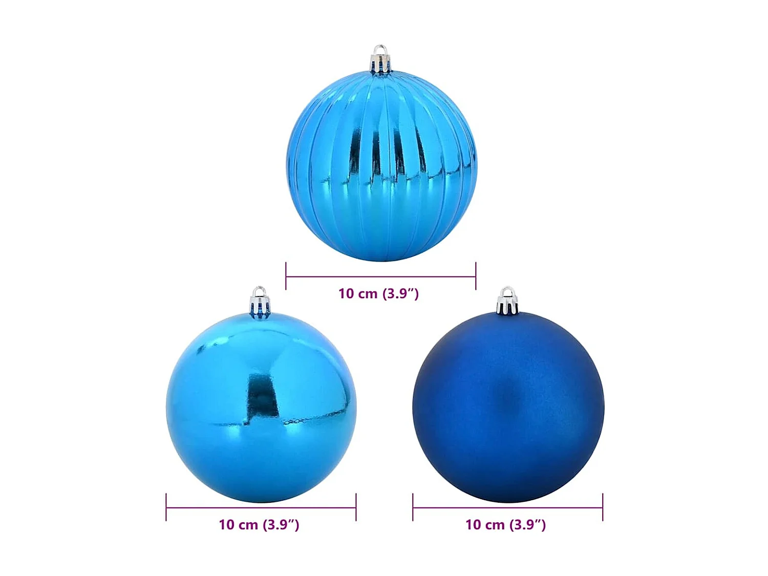 Ensemble de Boules de Noël 15 pcs Bleu