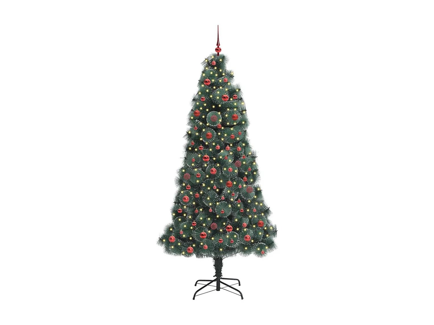 Albero di Natale artificiale preilluminato con set di palline