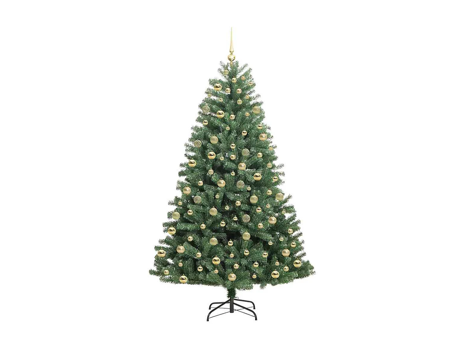 Albero di Natale artificiale con rami incernierati verde 210 cm