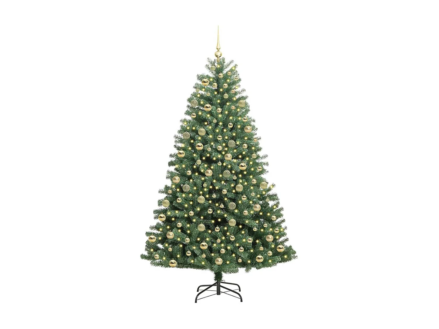 Albero di Natale artificiale con rami incernierati verde 210 cm